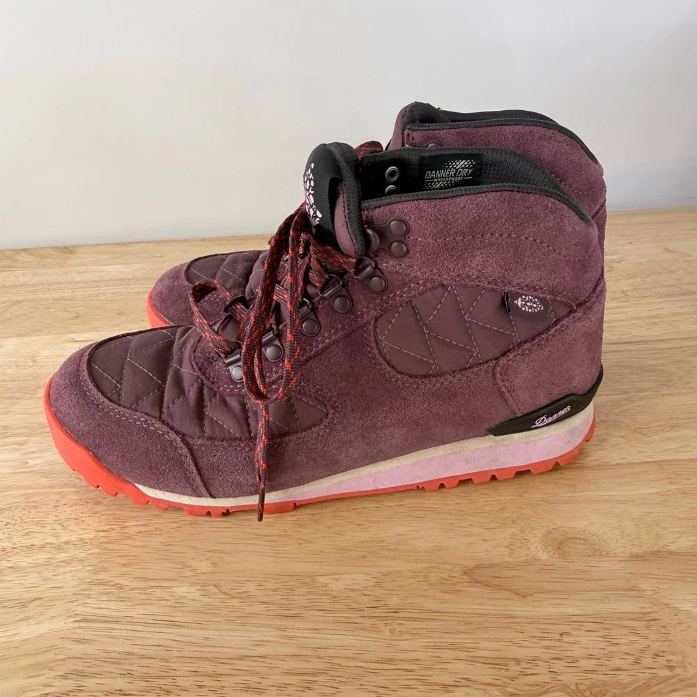 Danner X FP Movement Jag Quilt Hiking Boots Women 8 Fig Jam Purple Red Suede